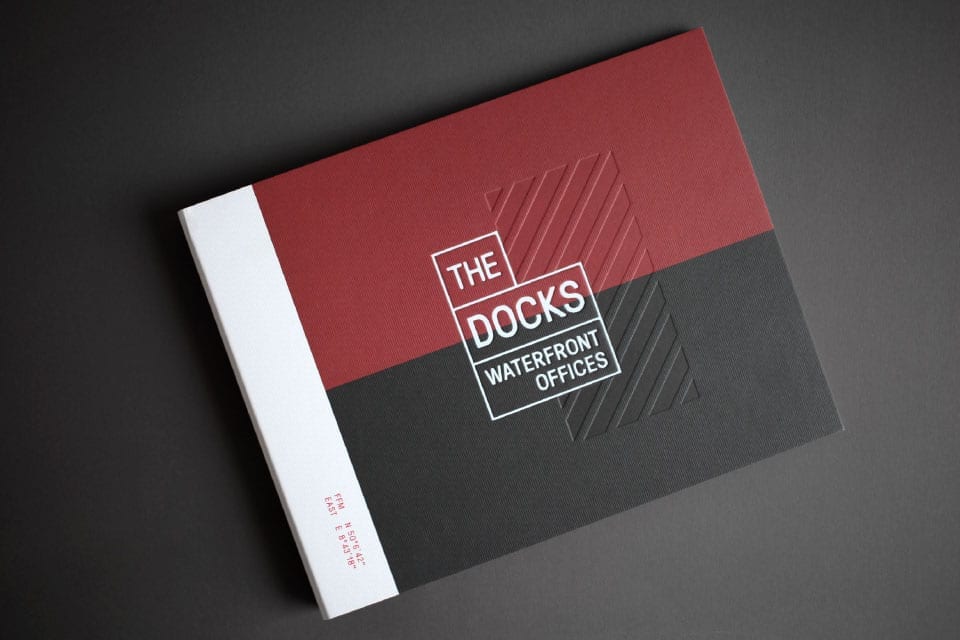 Marketingkampagne für das Bürogebäude - The Docks Vermarktungsunterlage