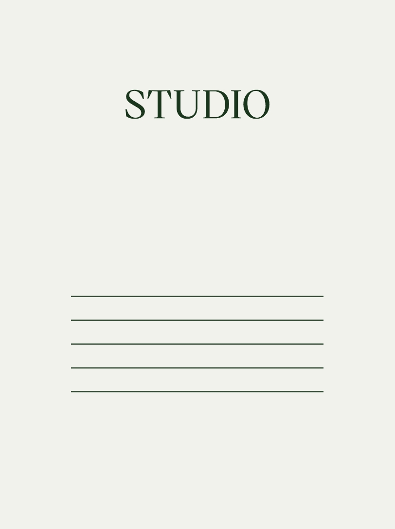 das wort Studio und ein Icon auf hellem Untergrund