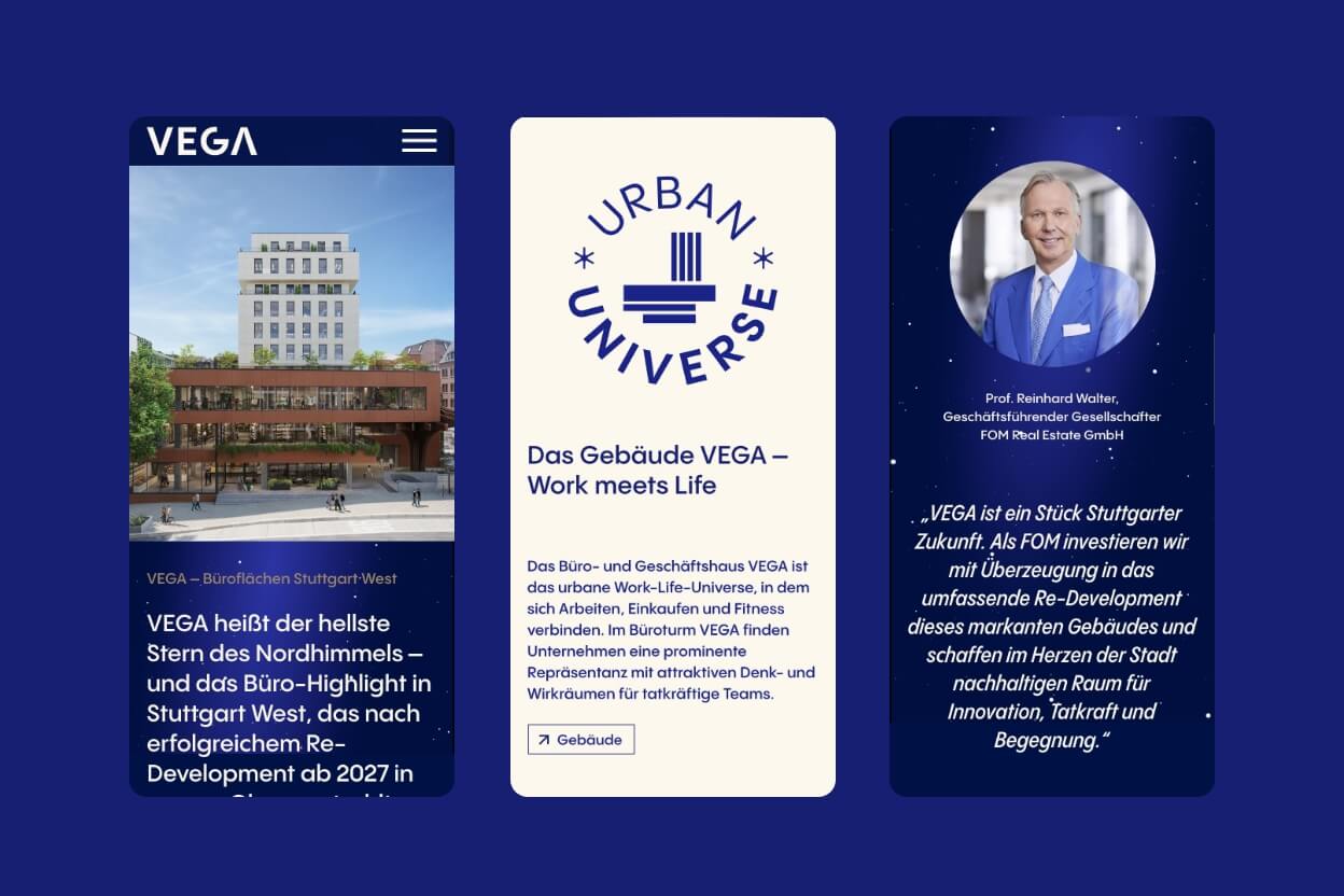 Die mobilen Ansichten auf dem blauen Hintergrund